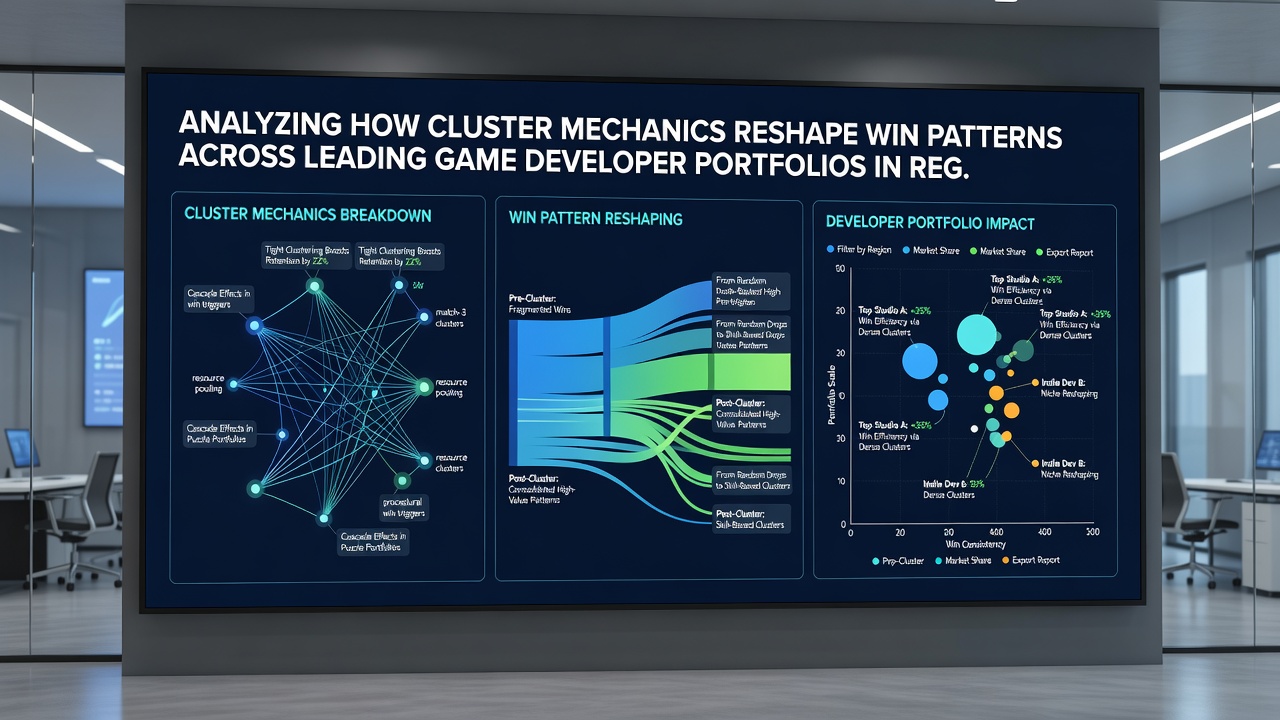 Data visualization comparing cluster win distributions versus traditional payline patterns across multiple providers
