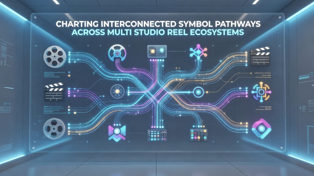 Detailed flowchart of symbol interactions and pathways in multi-studio reel environments