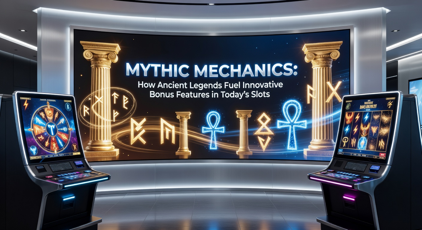 Ancient Greek and Norse symbols integrated into vibrant slot reel designs with glowing bonus triggers