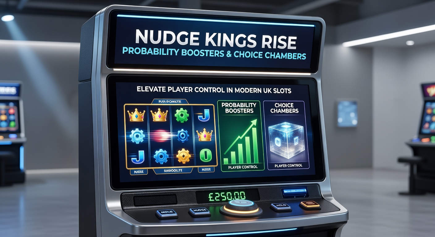 Vibrant slot screen showing nudge feature activating with symbols shifting for a winning line, highlighting player-influenced mechanics in a modern UK slot game