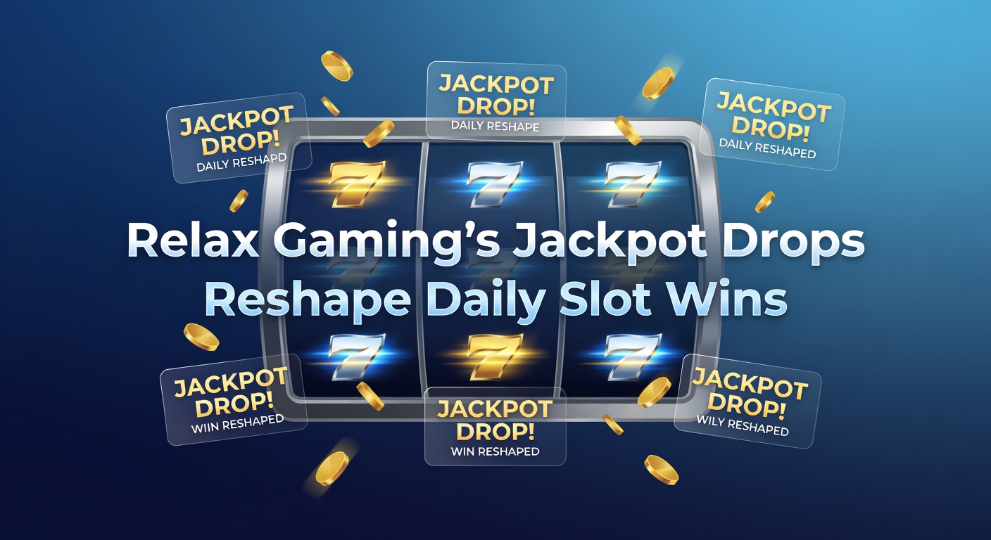 Vibrant slot screen showing a jackpot drop notification with cascading coins and excited player interface from Relax Gaming's system