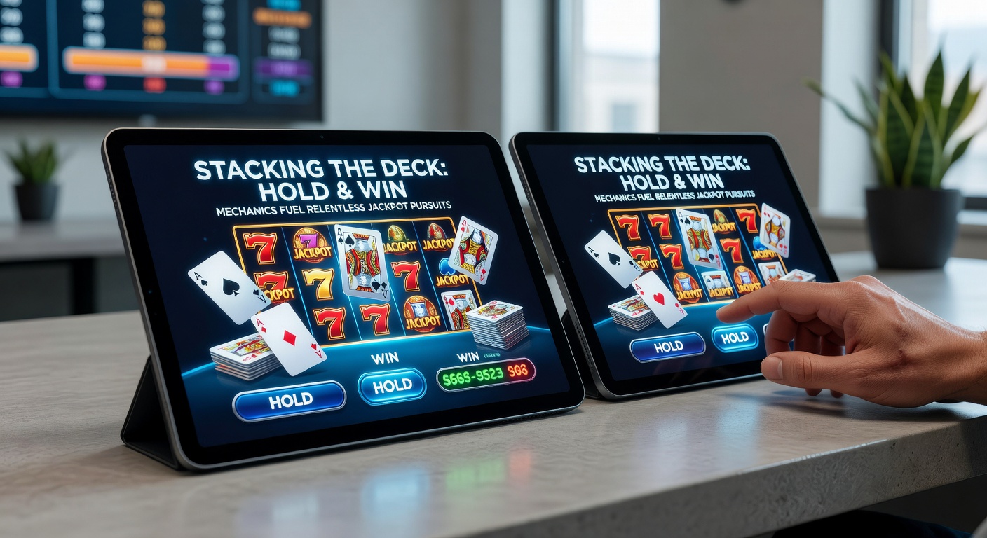 Vibrant touchscreen slot display showing Hold & Win symbols locking in place amid glowing jackpot meters
