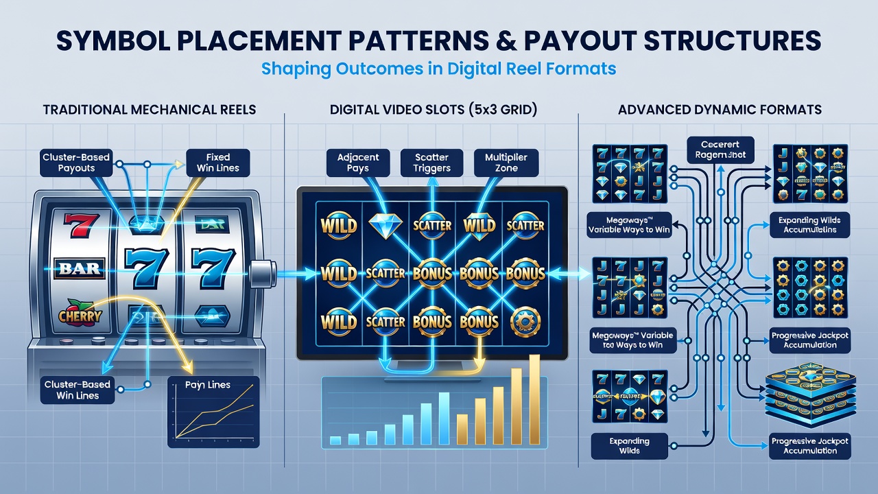 Close-up view of symbol clusters and pay-anywhere mechanics on digital slot grids